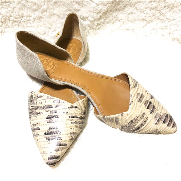 Tory Burch Shoes - Tory Burch Viv Lizard Print d’Orsay Flats